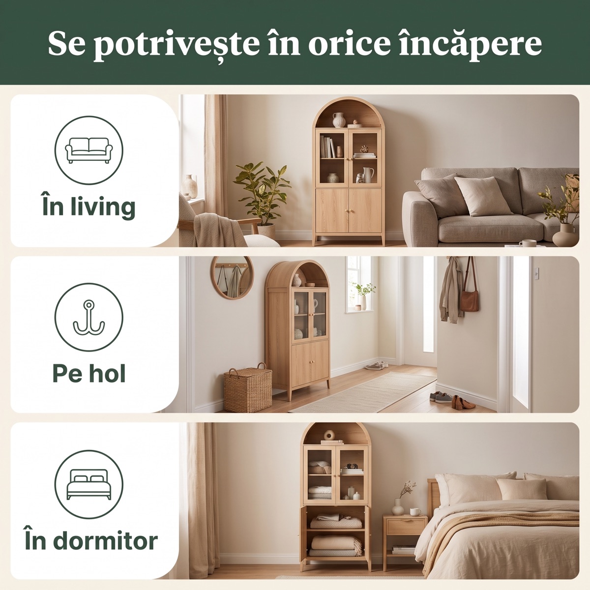 Vitrină în trei încăperi